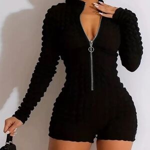 NWOT Black Textured Jumpsuit